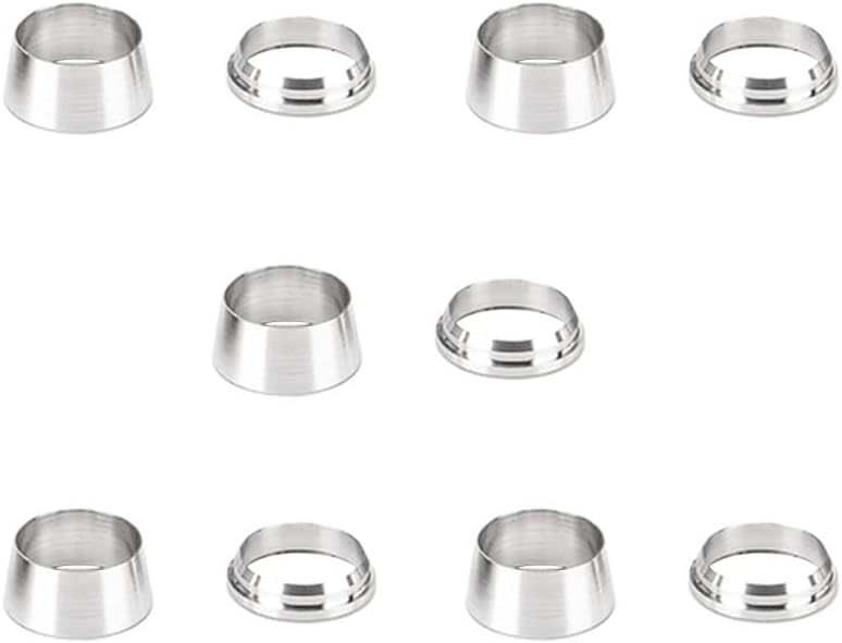 Pysrych Stainless Steel 304 Compression Tube Fitting, Sleeve 3/4" Tube OD Double Ferrule Ring（Pack of 5 Pairs) - Image 1
